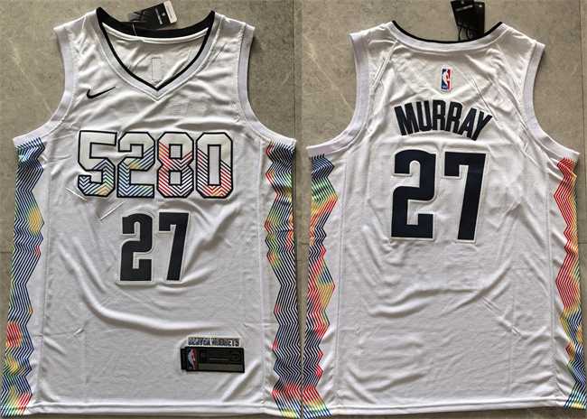 Men's Denver Nuggets #27 Jamal Murray White 2024 City Edition Stitched Basketball Jersey,We sell and wholesale Men's Denver Nuggets #27 Jamal Murray White 2024 City Edition Stitched Basketball Jersey on line form chian!